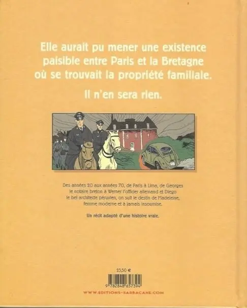 Verso de l'album Madeleine, une femme libre