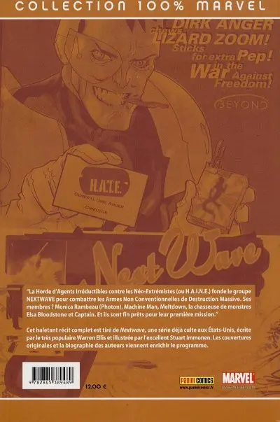 Verso de l'album Nextwave Tome 1 Rendez-vous avec la H.A.I.N.E.
