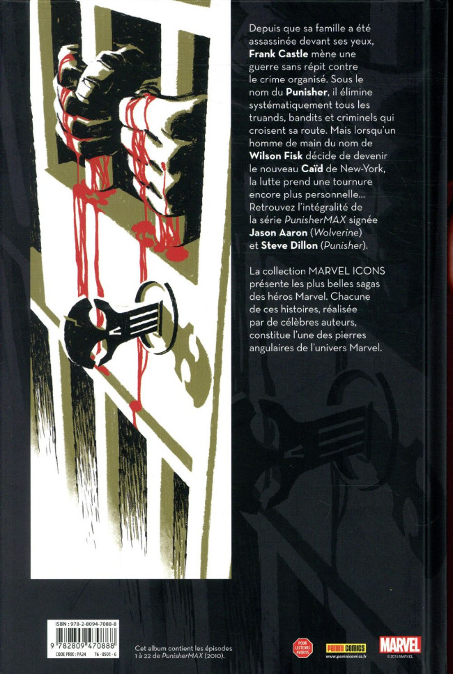 Verso de l'album Punisher Max Punisher