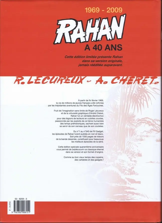 Verso de l'album Rahan Intégrale noir et blanc Tome 5