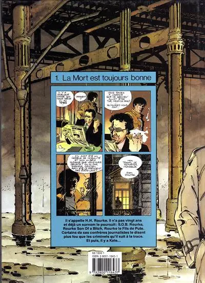 Verso de l'album Rourke Tome 1 La mort est toujours bonne
