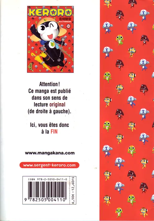 Verso de l'album Sergent Keroro 10