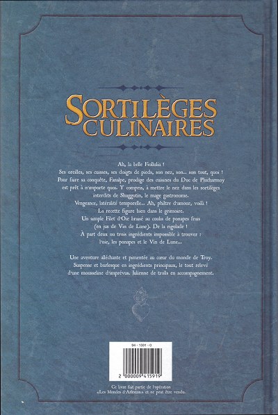 Verso de l'album Sortilèges culinaires