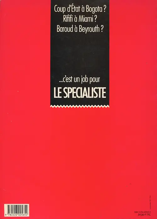 Verso de l'album Le Spécialiste