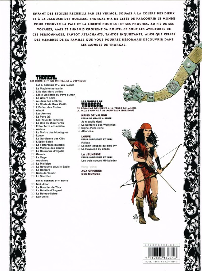Verso de l'album Les mondes de Thorgal - Kriss de Valnor Tome 4 Alliances