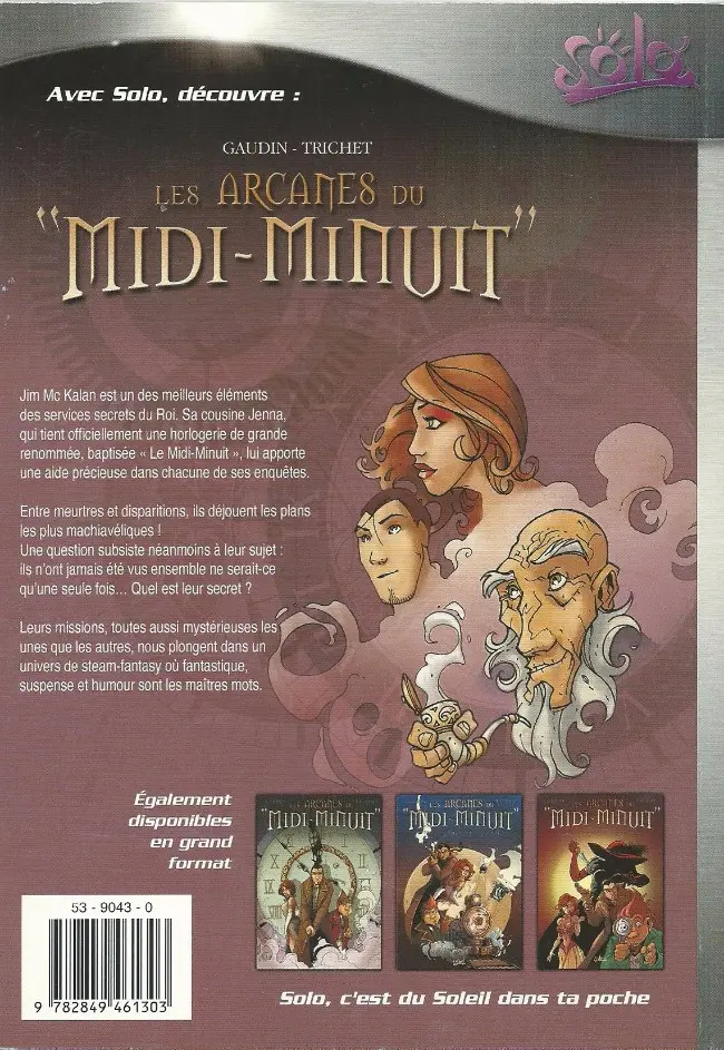 Verso de l'album Les Arcanes du Midi-Minuit Tome 1 L'affaire du Nalta P312