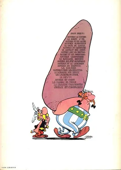 Verso de l'album Astérix Tome 2 La serpe d'or
