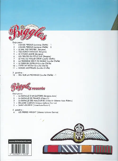 Verso de l'album Biggles Tome 3 Le Bal des Spitfire