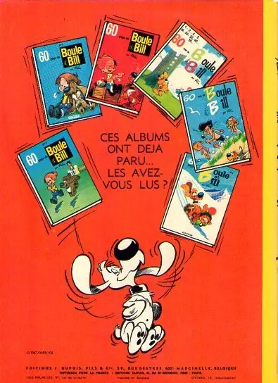 Verso de l'album Boule & Bill Tome 2 60 gags de Boule et Bill