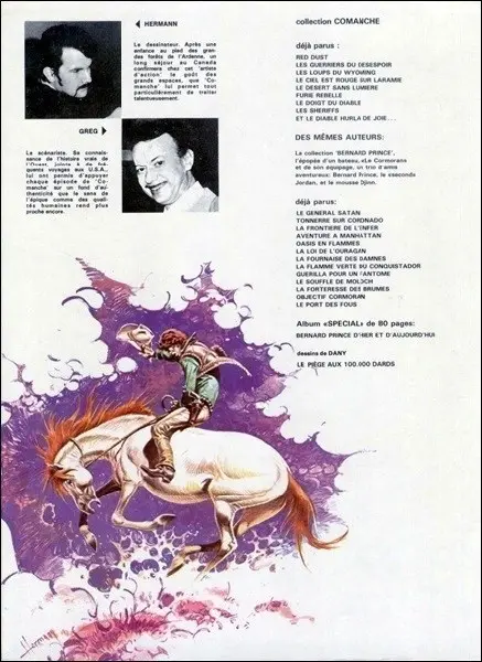 Verso de l'album Comanche Tome 3 Les loups du Wyoming