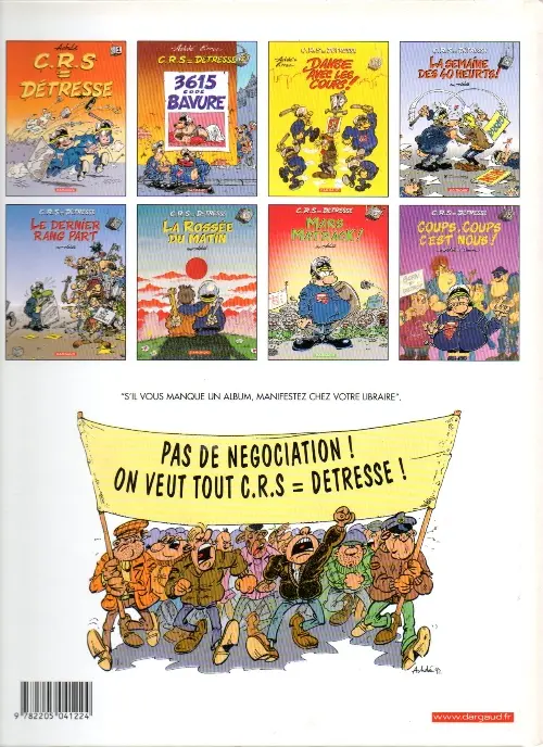 Verso de l'album CRS = Détresse Tome 1 C.R.S = Détresse