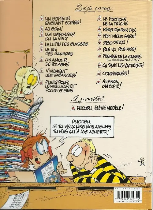Verso de l'album L'Élève Ducobu Tome 8 Punis pour le meilleur et pour le pire
