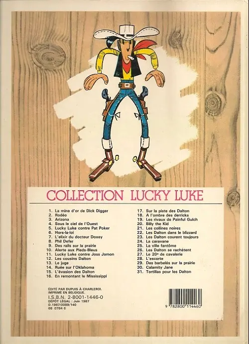 Verso de l'album Lucky Luke Tome 6 Hors-la-loi