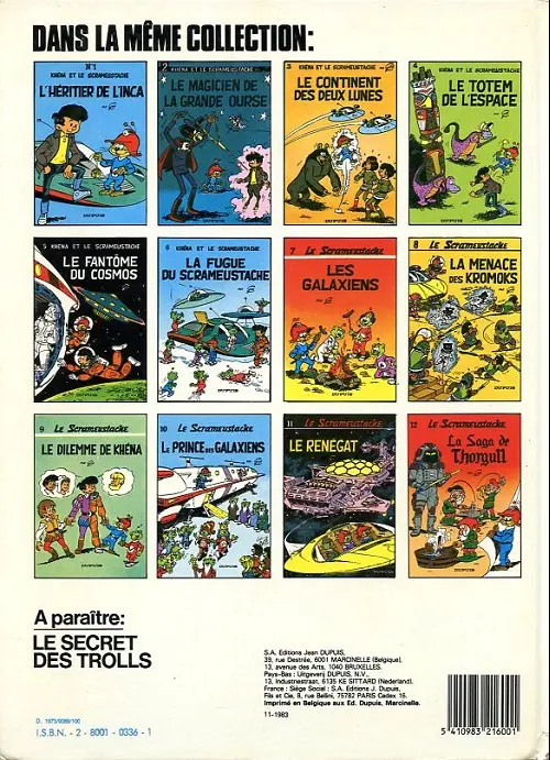 Verso de l'album Le Scrameustache Tome 1 L'héritier de l'Inca