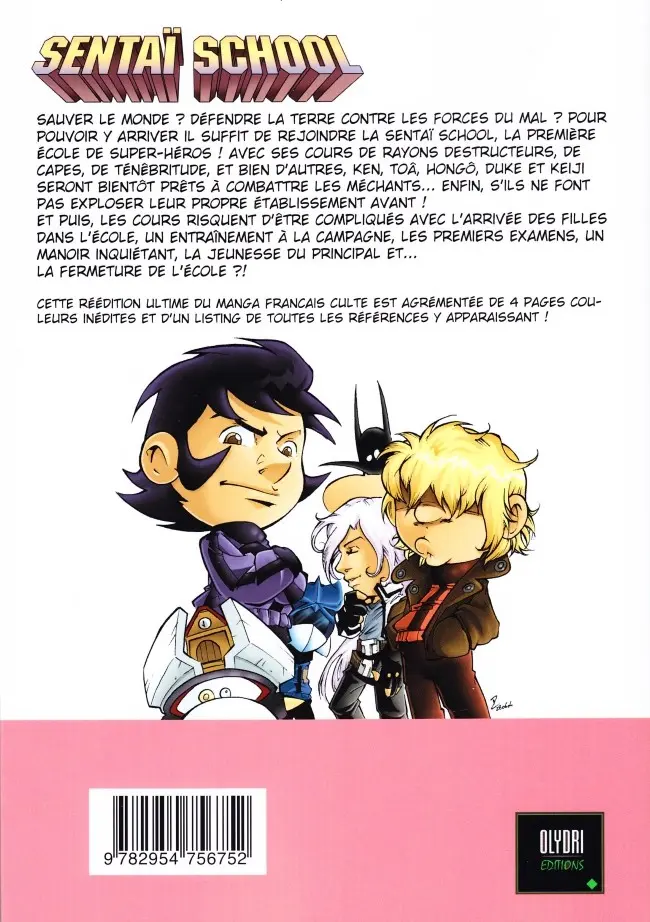 Verso de l'album Sentaï School - L'École des héros 2