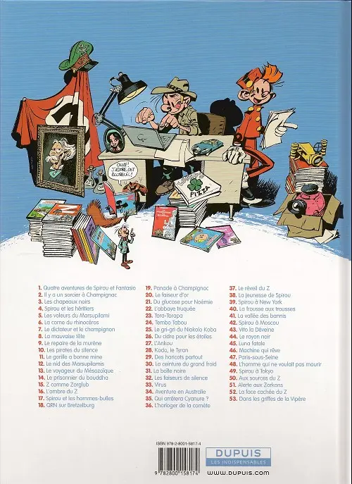 Verso de l'album Spirou et Fantasio Tome 4 Spirou et les héritiers