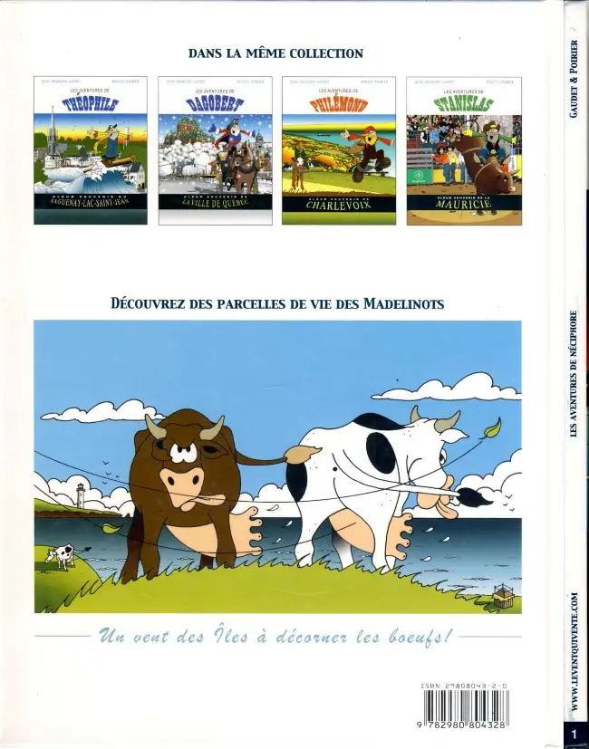 Verso de l'album Le Tour du Québec en BD Tome 1 Les aventures de Néciphore