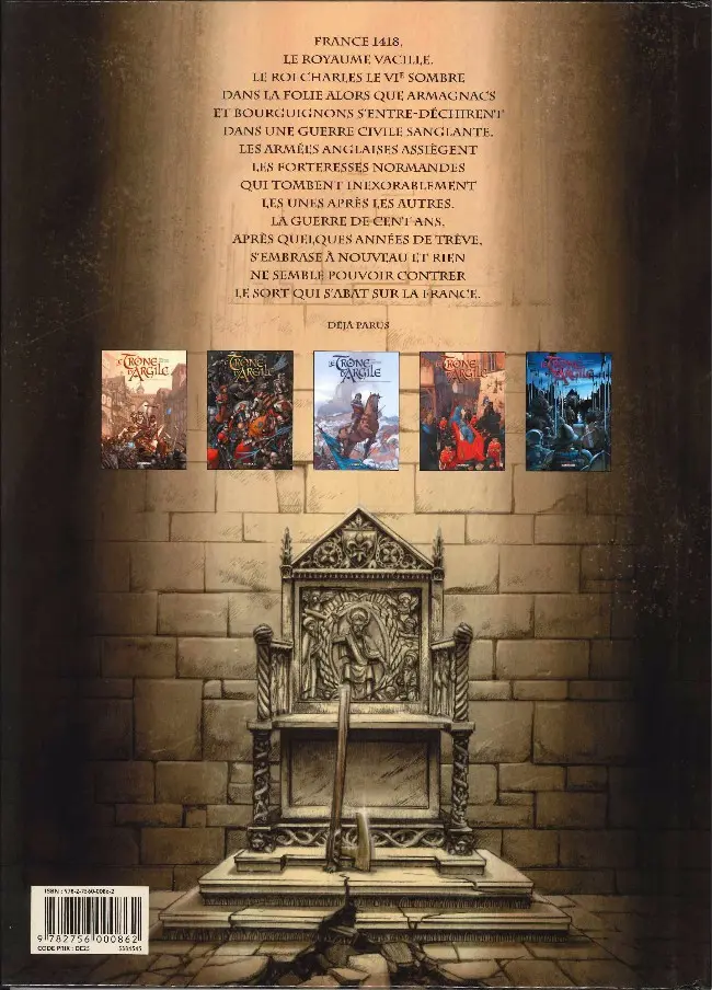 Verso de l'album Le Trône d'Argile Tome 1 Le chevalier à la hache