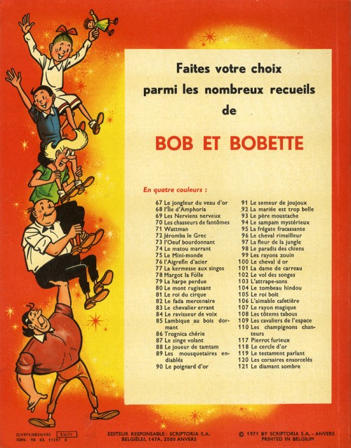 Verso de l'album Bob et Bobette Tome 120 Les Corsaires ensorcelés