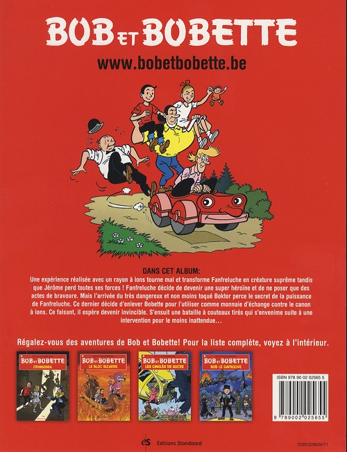 Verso de l'album Bob et Bobette Tome 320 Fanfreluche l'invincible