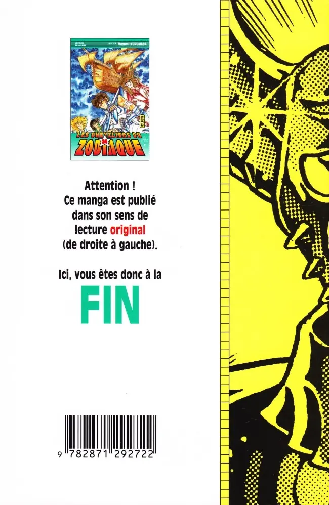 Verso de l'album Saint Seiya - Les Chevaliers du Zodiaque 24 Hadès ! La Naissance de l'âme