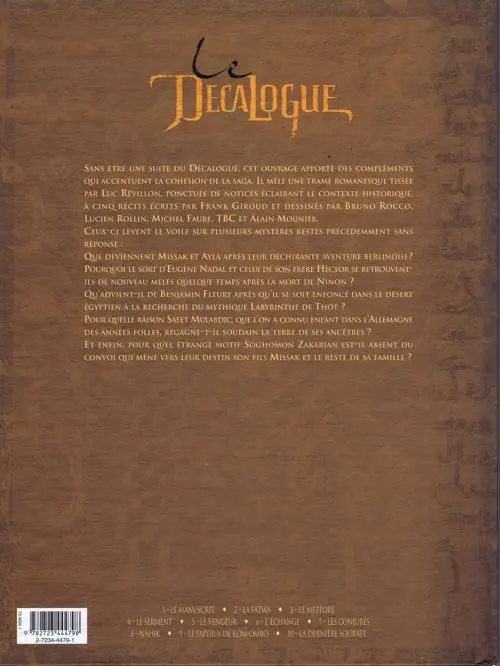 Verso de l'album Le Décalogue Le XIe commandement