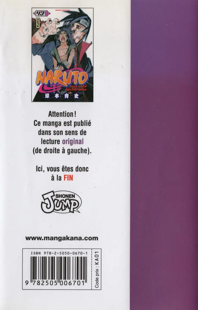 Verso de l'album Naruto 43 Celui qui sait