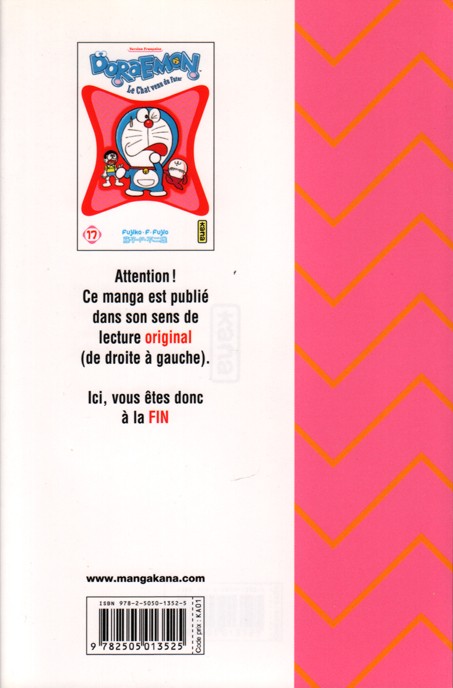 Verso de l'album Doraemon, le Chat venu du futur Tome 17