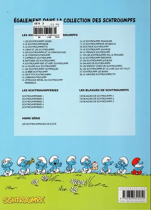 Verso de l'album Les Schtroumpfs Tome 23 Les schtroumpfs joueurs