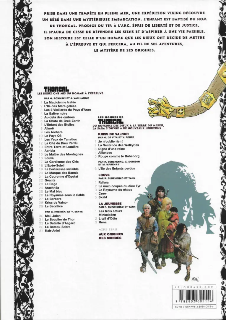 Verso de l'album Thorgal Tome 9 Les Archers