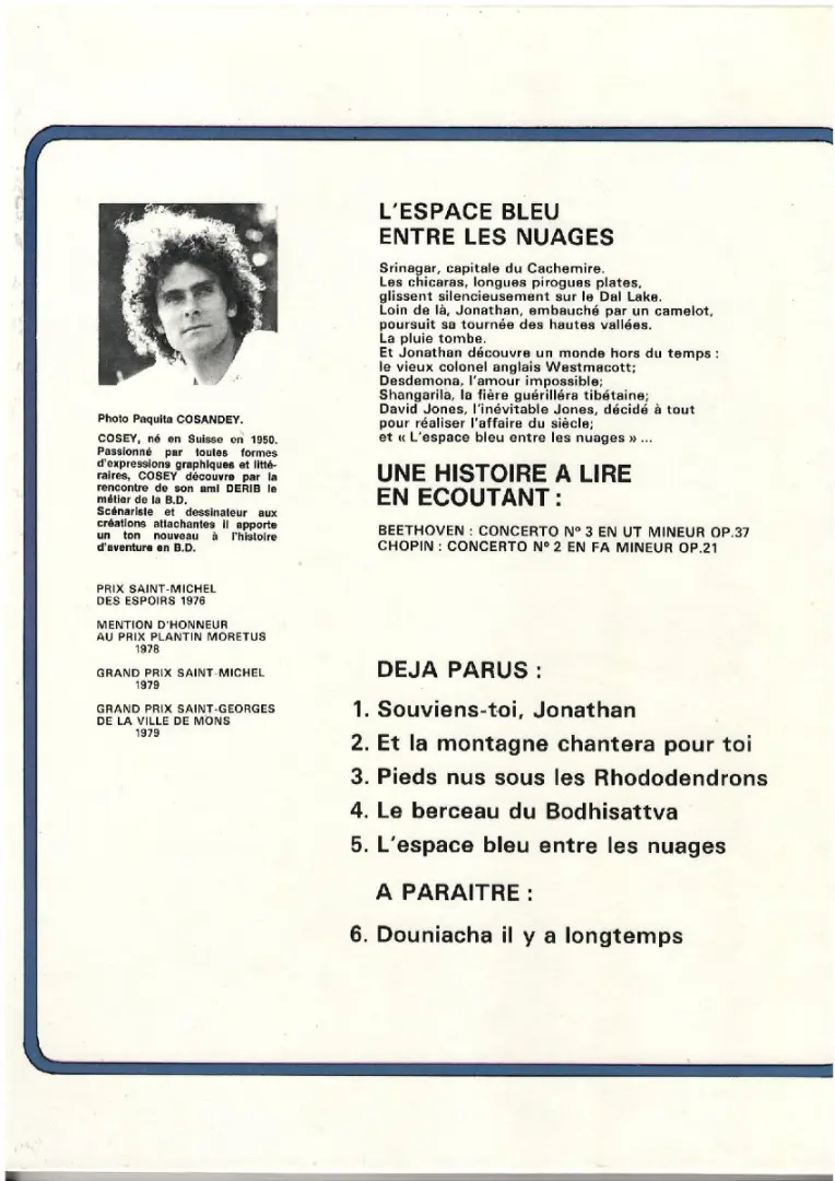 Verso de l'album Jonathan Tome 5 L'espace bleu entre les nuages