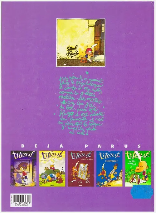 Verso de l'album Titeuf Tome 5 Et le derrière des choses