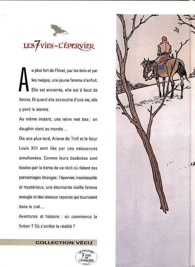Verso de l'album Les 7 Vies de l'Épervier Tome 1 La blanche morte