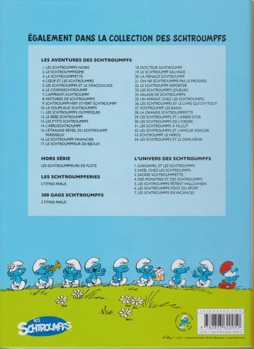 Verso de l'album Les Schtroumpfs Tome 23 Les schtroumpfs joueurs