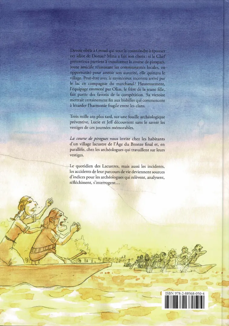 Verso de l'album La course de pirogues