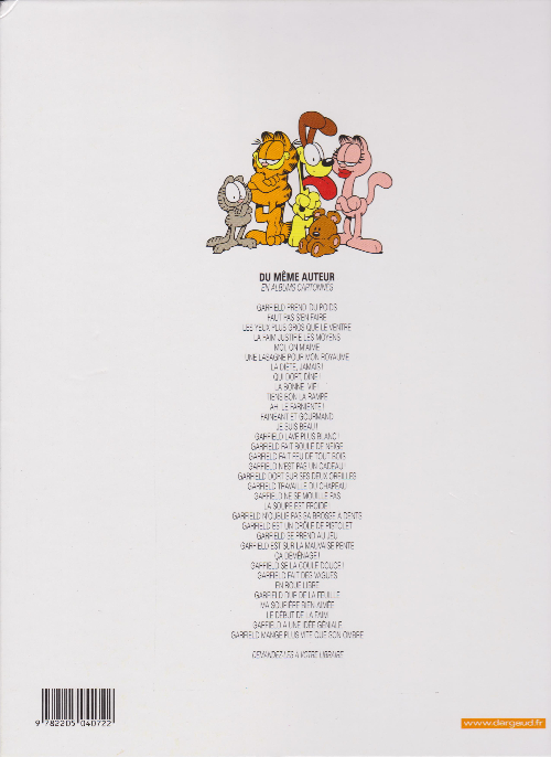 Verso de l'album Garfield Tome 13 Je suis beau