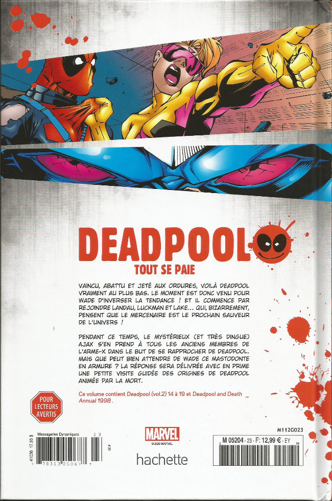 Verso de l'album Deadpool - La collection qui tue Tome 23 Tout se paie