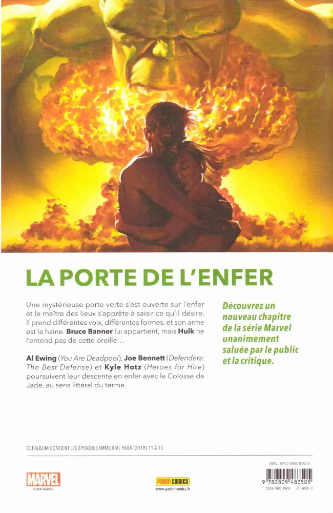 Verso de l'album Immortal Hulk 3 Ce monde, notre enfer