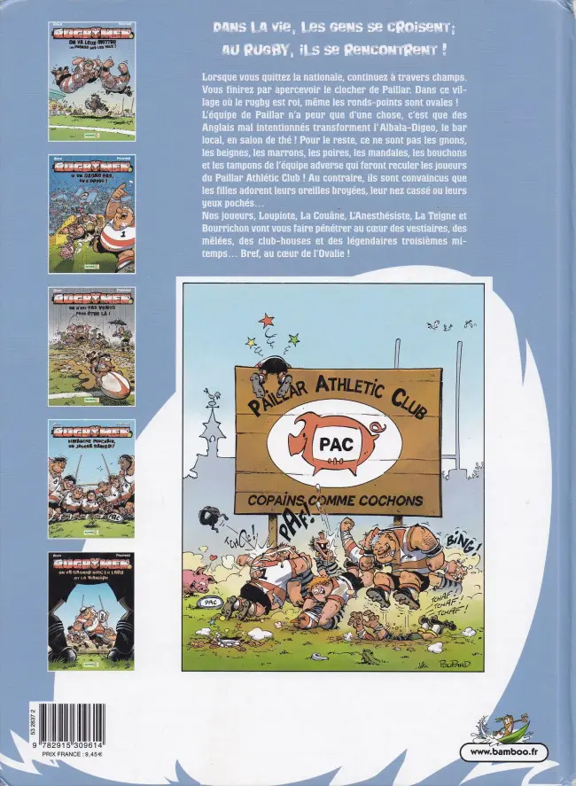 Verso de l'album Les Rugbymen Tome 1 On va leur mettre les poings sur les yeux !