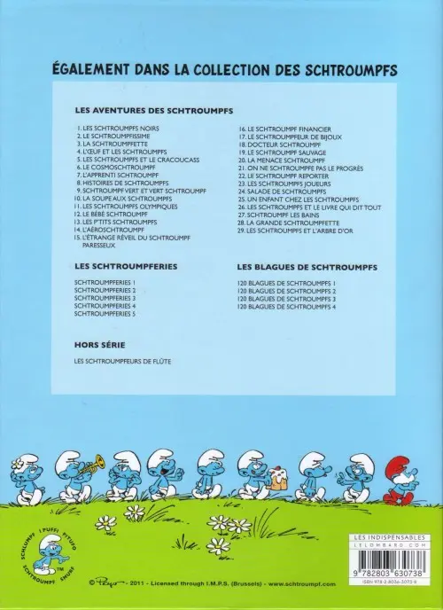 Verso de l'album Les Schtroumpfs Tome 17 Le schtroumpfeur de bijoux