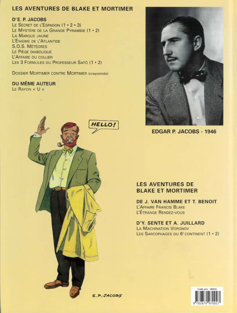 Verso de l'album Blake et Mortimer Tome 1 Le Secret de l'Espadon - Tome 1