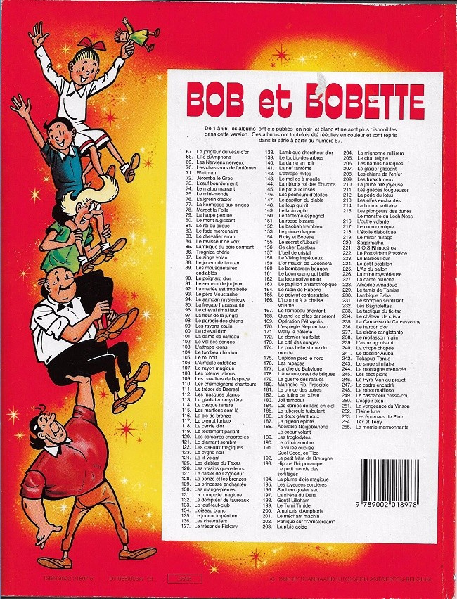 Verso de l'album Bob et Bobette Tome 205 Le chat teigne