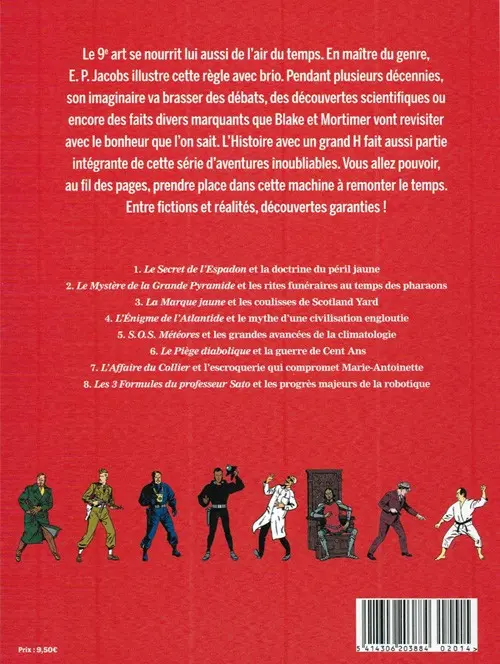 Verso de l'album Les Personnages de Blake et Mortimer dans l'Histoire