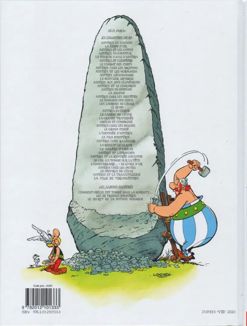 Verso de l'album Astérix Tome 1 Astérix le Gaulois