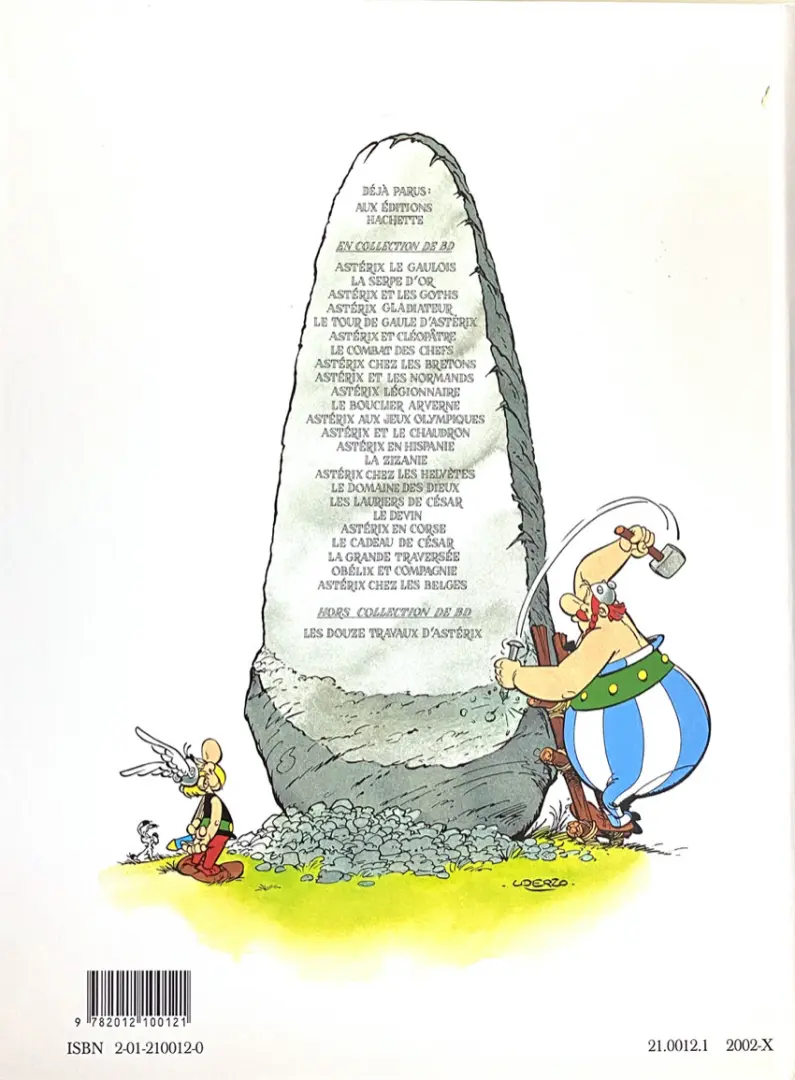 Verso de l'album Astérix Tome 12 Astérix aux Jeux Olympiques