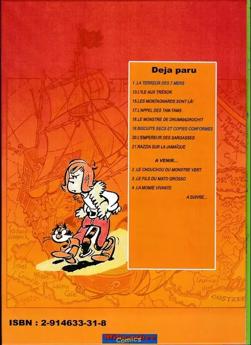 Verso de l'album Colin Colas La terreur des 7 mers