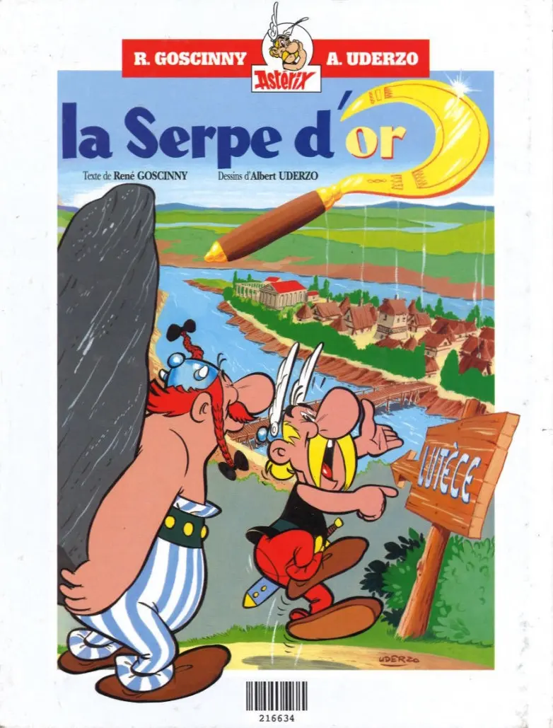 Verso de l'album Astérix Tomes 1 et 2 Astérix le gaulois / La serpe d'or