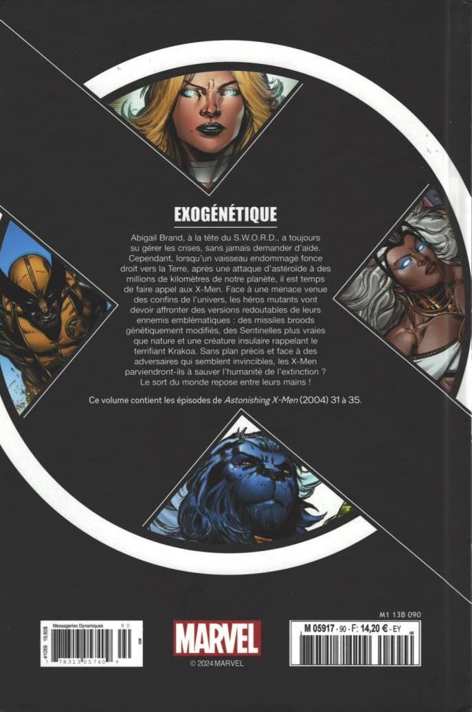 Verso de l'album X-Men - La Collection Mutante Tome 90 Exogénétique