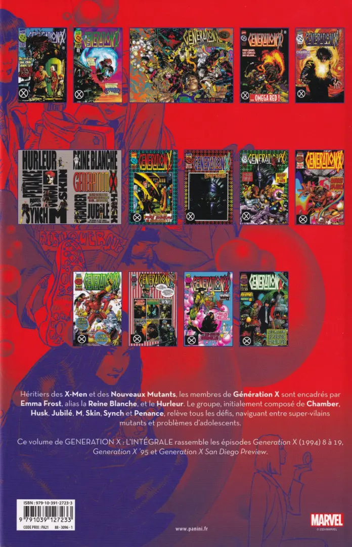 Verso de l'album Génération X - L'intégrale 2 1995-1996