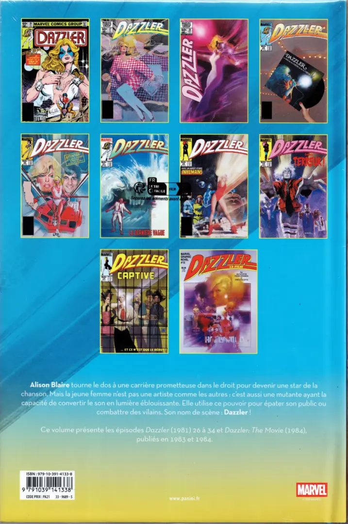Verso de l'album Dazzler - Intégrale 3 1983-1984